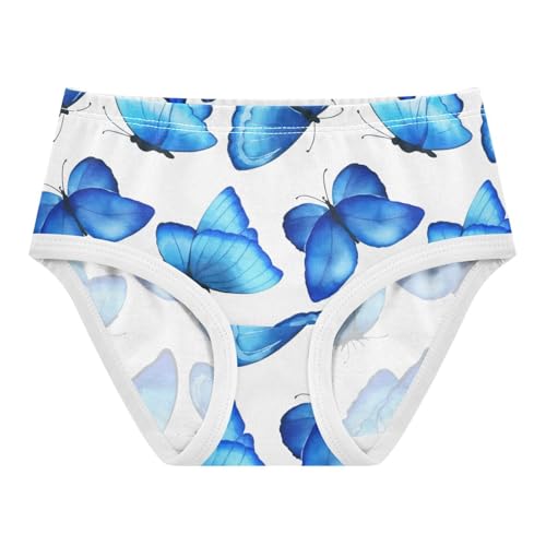 Cotton Toddler Girls Underwear Blue Butterflies Wing White Little Girl Panties Flower Briefs Underpants 2t