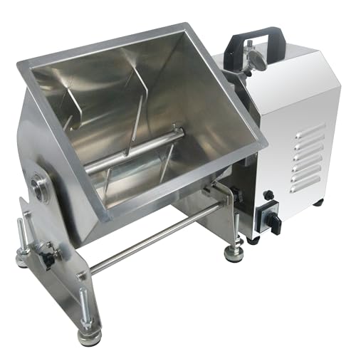 Image of Hakka 30lb /15L Electric Meat Mixer, Stainless Steel 20L Capacity Tilt Tank Commercial Meat Mixer with Motor for Sausage Restaurant Food Processing Equipment
