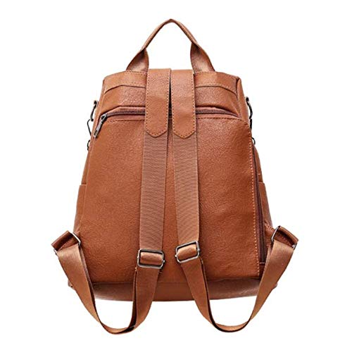 Mochila Bolsa Em Couro Feminina Impermeavel Moda Fashion (Marrom)