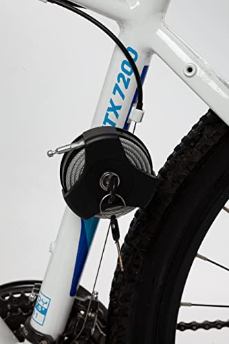 Bike Lock Roller Foldable Bicycle Cable Lock with Key Ideal for Bike, Electric Bike, Skateboards, Strollers, Lawnmowers - Retractable Lightweight Compact Bike Lock Made with Alloy Steel - Thumbnail 4