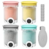 4 Stück Behälter für Ninja CREAMi Swirl, 480ML Eisbehälter für Ninja Eismaschine NC700 & NC701EU Serie, Mit Staubschutzhaube & Rutschfester Griff, BPA-frei & Spülmaschinenfest