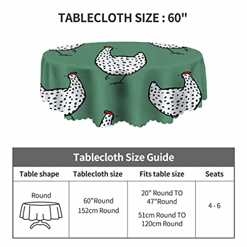 Yibeas Round Tablecloth 60 Inch Chicken Tablecloth Rooster Animal Dot Farm Life Nature Hen Spotted Doodle Bird Fowl Meat Table Cloth For Dining Tables, Parties, Wedding And Banquet Decoration #TOP2