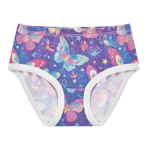 Wusikd Cartoon Butterflies Girls' Underwear Cotton Sparkling Stars Girls Briefs Soft Toddler Underwear 2T