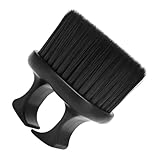 Wakauto Men’s Knuckle Hair Cleaning Brush with Finger Ring, Black Bristles Beard Grooming Brush for Mustache