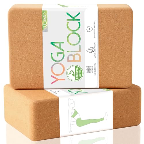 Yogablöcke Kork 2er Set - Yoga Block aus natürlichem Kork - Yogaklotz...