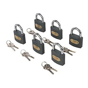 Silverline 407238 Iron Padlock Set 6pk