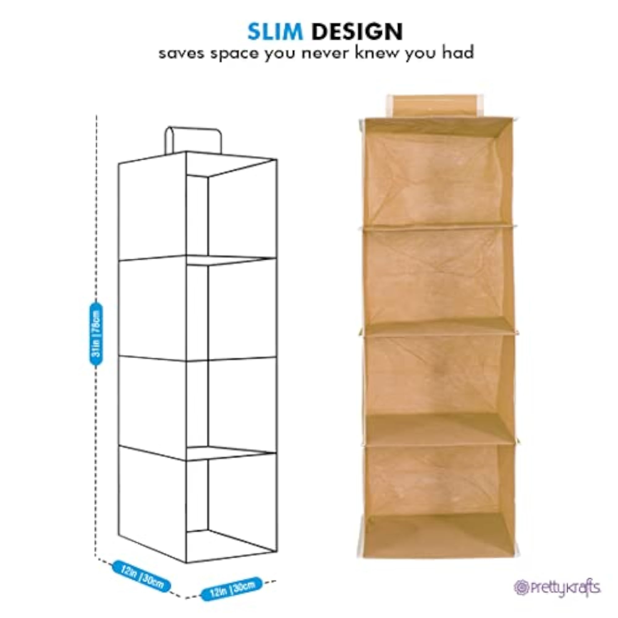 4 Tiers Clothes Hanging Organizer for Wardrobe Storage