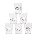 Fun Express Set of 24 Pieces I Do Crew Wedding Party Shot Glasses, Holds 2 oz, BPA Free Plastic, Wedding Party Supplies, Clear