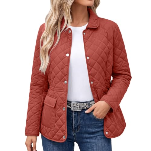 Piuwrlz Women's Diamond Quilted Snap Button Jacket with Flap Pockets - image 4