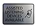 Signs ByLITA Classic Framed Assisted Listening Devices Available Sign (Brushed Silver) - Large