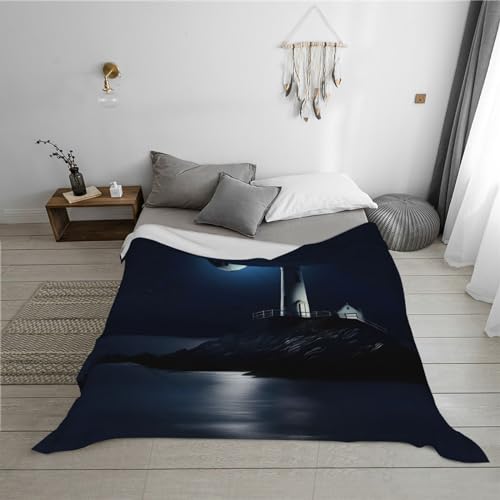 Couverture de lit en flanelle douce et chaude Moonlight Lighthouseluxury épaisse - 6