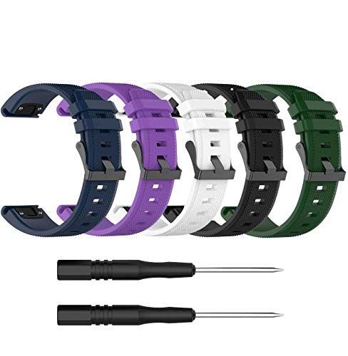 Straps Bands Intended for Garmin Approach S62/S60 / Fenix 7/6/5 / Quatix 7/6/5 / Forerunner 965/955/945/935/745 / MARQ/Instinct 2 Smartwatch Silicone 22mm Quick Release Band Strap Watch Wristbands (A)