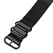 Infantry® 22mm 5 Black Rings Genuine Leather Watch Strap Band Stainless Steel Buckle - Black