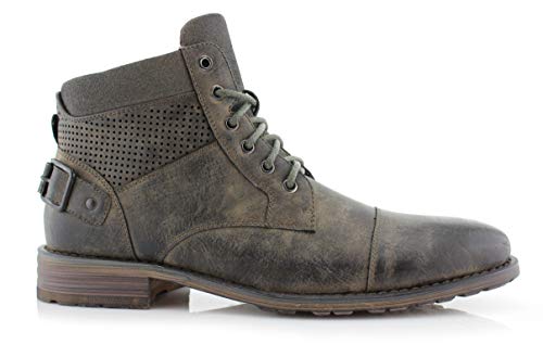 Image of Polar Fox Men's Casual Cap-Toe Ankle Boot Collection | Lace-Up Work, Combat, and Chukka Styles