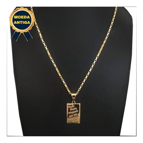 Corrente Cordão Masculino Com Pingente Tudo Posso Naquele Que Me Fortalece Cordao Colar Masculino Ba