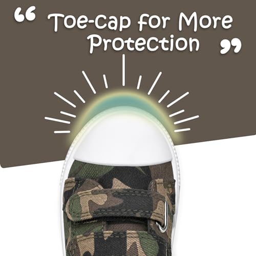 Image of K KomForme Toddler Shoes, Hook & Loop Canvas Sneakers for Boys and Girls | Slip-on, Lightweight, Comfortable