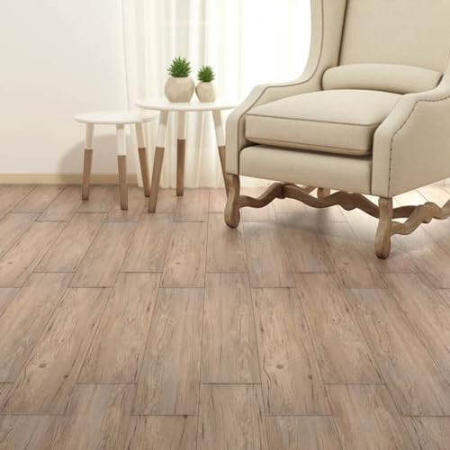 LAPOOH Lamas para Suelo PVC Autoadhesivas 5,21 m² 2 mm Roble marrón, Suelo Autoadhesivo, Tarima Flotante para Suelos, Parquet Laminado para Suelo, Vinilico Click, Piso De Autoadhesivo