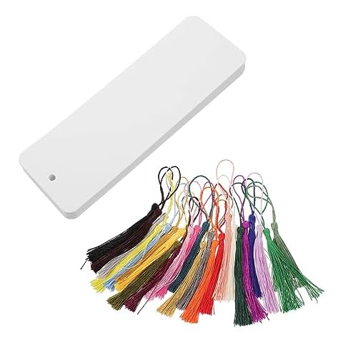 NUOBESTY 24pcs Blank Paper Bookmarks with Tassel Cover