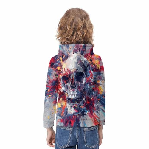 Sweat crâne 3D pour adolescent pull chaud et confortable 10-12Y - 4