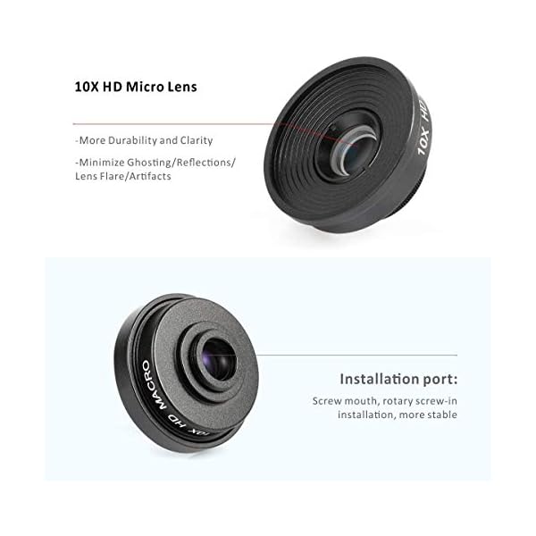 Sibosz 10 x HD-Makro-Objektiv, 14 mm Handy-Kameraobjektiv, für iPhone, Samsung, Google Pixel, weitere Smartphones… – Bild 3