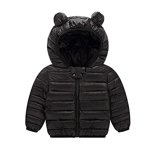 Toddler Baby Boys Girls Puffer Jacket Newborn Warm Cotton Padded Jacket Winter Bear Ears Hooded Coat