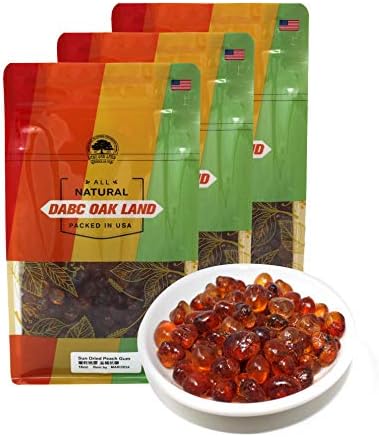 DABC OAK LAND Wild Peach Gum, 100% Natural Edible Peach Blossom, Tears Tao Jiao Peachs Resin, Collagen Boosting for Skin & Health, Food Additives Free for Dessert, Drink, Soup, 1LB of 3 Bags total3LB