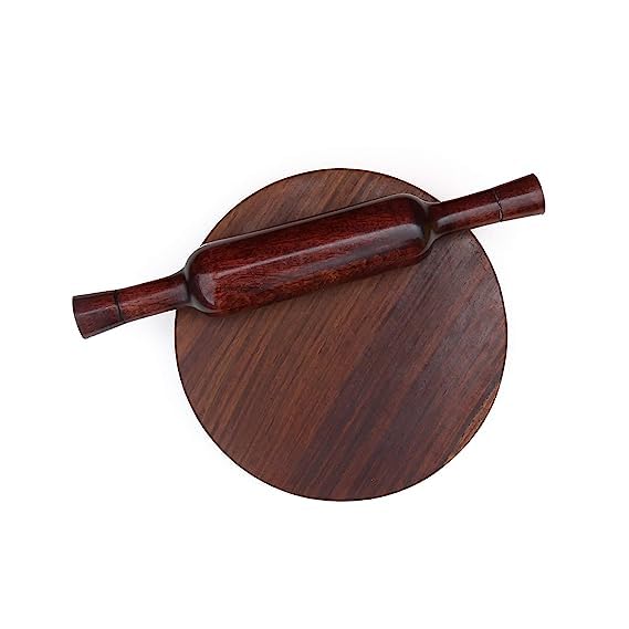 Buy Shan Handicrafts Wood Rolling Pin and Rolling Board Combo, Chakla