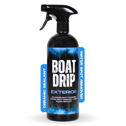 Boat Drip Exterior Cleaner All Purpose Boat Cleaner with SiO Ceramic Sealant Tangerine Scent - Effective Water Spot & Boat Upholstery Cleaner & Protectant Yachts Marine Vessels and More - 32oz