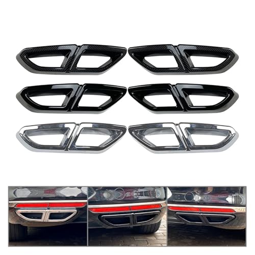 Cubierta de escape para Passat B8 2016-2019, moldura de silenciador trasero en fibra de carbono 2