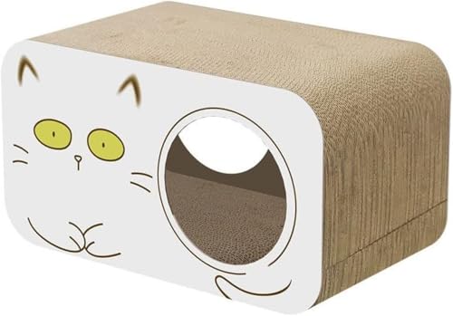 Xiraivke猫ハウス猫小屋ボール猫スクラッチボド研削爪猫の爪ねこペット用品猫のおもちゃ ネコファー は小屋 キャットダンボールハウス 猫用爪とぎ ペットハウス 通気 爪とぎ兼ベッド 猫箱 (イエロー)