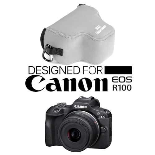 Funda de neopreno para cámara Canon EOS R100 gris miniatura 2