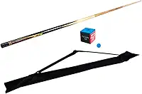 Taco Para Sinuca Snooker Bilhar Rosca 145 cm + Bolsa + Giz + Ponta