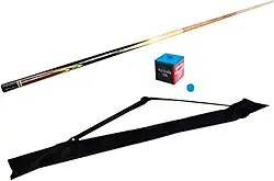 Taco Para Sinuca Snooker Bilhar Rosca 145 cm + Bolsa + Giz + Ponta