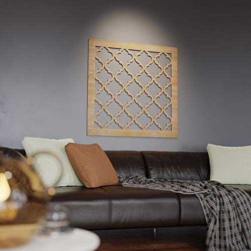 Image of Ekena Millwork 7 3 /8'W X 7 3 /8'H Extra Small Marrakesh Decorative Fretwork Wood Wall Panels, Cherry