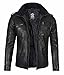 Decrum Leather Jacket Men - Black Leather Jackets Mens | [1115345] Tavares Wash Black, XL