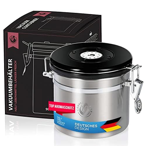 Coffee Fox Vakuum Kaffeedose Teedose Vorratsdose - Vorratsbehälter Vakuumdose mit Aroma-Deckel Luftdicht
