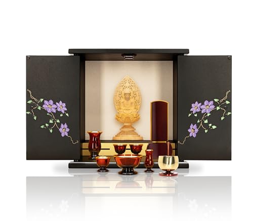 金宝堂 仏壇 ミニ モダン 幅35.5cm 奥行23.5cm 高さ35.5cm おしゃれ コンパクト 北欧風 家具調 高級 小型仏壇 モダン仏壇 洋室 和室 リビング インテリア ミニ仏壇 新鉄仙 14号