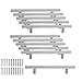 JZK 10 x Tiradores manijas en forma de T en acero Inoxidable 128 mm espacio de agujero para armario muebles puerta cajón cocina manijas