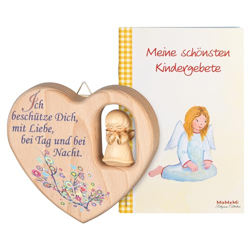 Cœur avec ange gardien en albâtre blanc pour décoration intérieure et souvenir