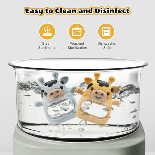 Image of 2 Pack Baby Teething Toys for 3-6 6-12 Months, Food Grade Silicone Infant Teether Mitten, Baby Essentials Teething Relief, Newborn Essentials Chew Toys for Sucking Needs