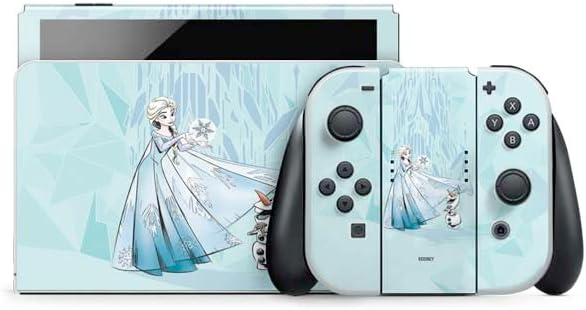 Skinit Decal Gaming Skin Compatible with Nintendo Switch OLED (2021) - Officially Licensed Disney Frozen II Anna and Elsa Design