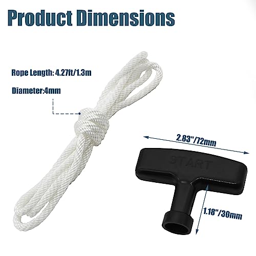 Image of 2 Set 4ft Pull Cord Rope with Recoil Starter Handle | For GX200, For GX120, For GX240, For GX270, For Champion Generator