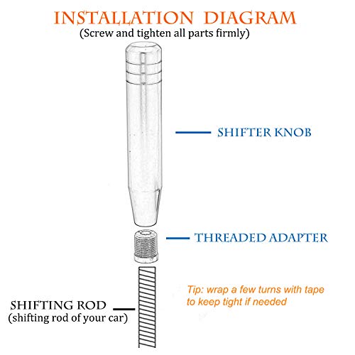 Thruifo 7.09" Gear Stick Shifter Knobs, Long Weighted Car Shift Handle Knob With Aluminum Alloy Fit Most Manual Automatic Transmissions, Multicoloured #TOP2