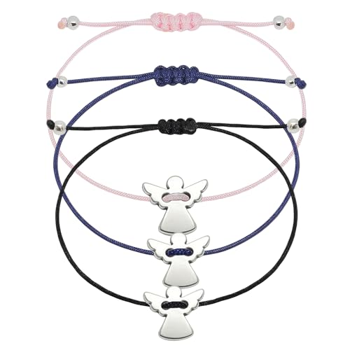 fshxj 3 pcs Armband Kommunion MäDchen Erstkommunion Geschenke MäDchen Kommunion Geschenke FüR Schutzengel Armband Rosa GlüCksbringer Kommunion Geschenk