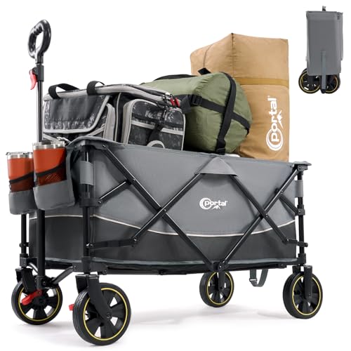 Portal Carrito de festival con ruedas, carrito de camping con frenos, carro de playa resistente, plegable, para picnic, jardín, eventos, utilidad, mascotas, 200 L