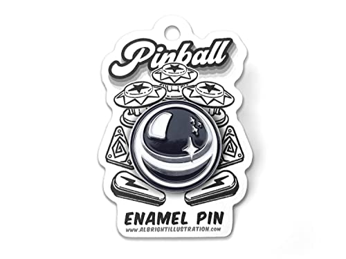Pinball Lapel Pin - Nickel & Enamel Pin - Arcade Pinball Art