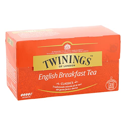Twinings English Breakfast Tea, 25 Teabags, Premium Black Tea, English Classic Range, Medium Strength, Rich Flavour, 50 gm