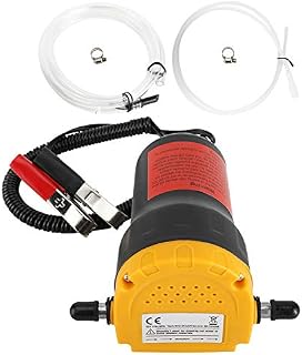 Homtone Pompa do odsysania oleju, 12 V, 60 W, pompa paliwowa, pompa olejowa, pompa ssąca do wymiany oleju, olej silnikowy, olej opałowy (żółta)