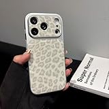 FIFTHAVE Handyhülle für iPhone 15 Pro Hülle,Aesthetic Leopard Case Frauen Mädchen Schutzhülle für iPhone 15 Pro Ultradünne Hülle Leopardenmuster Slim Robust PC Stoßfest Kratzfest Cover Weiß