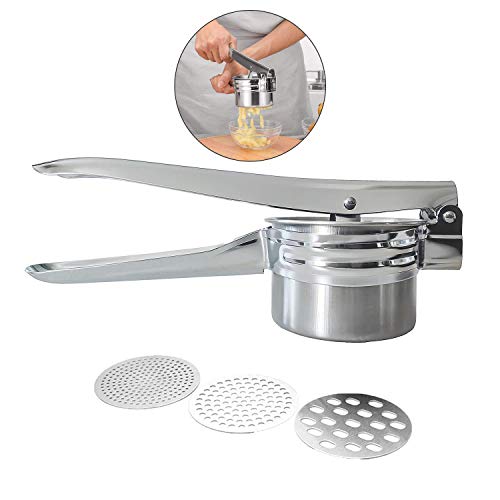 Potato Ricer - TOONEV Manual Masher for Potatoes, Fruits, Vegetables, Yams, Squash, Ba